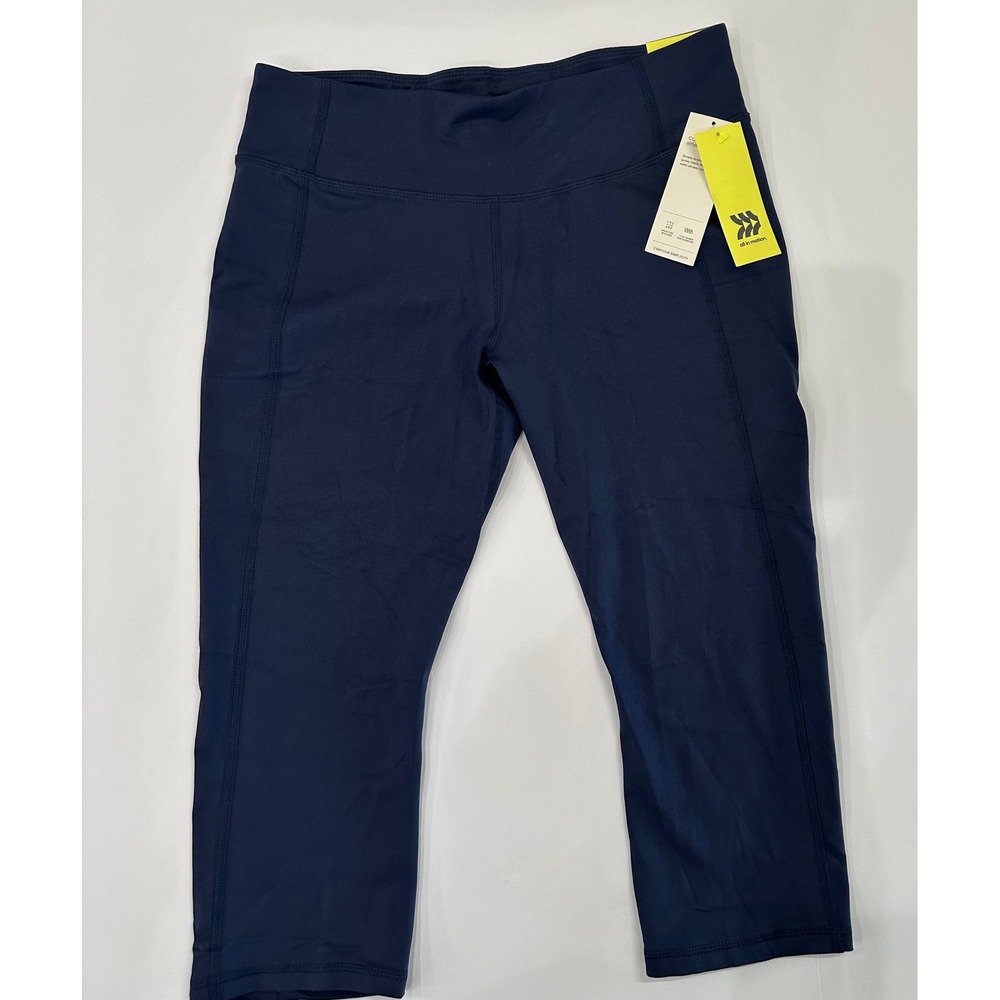 All in Motion Womens XL Navy Blue Contour Simplicity Mid-Rise Capri Leggings NWT